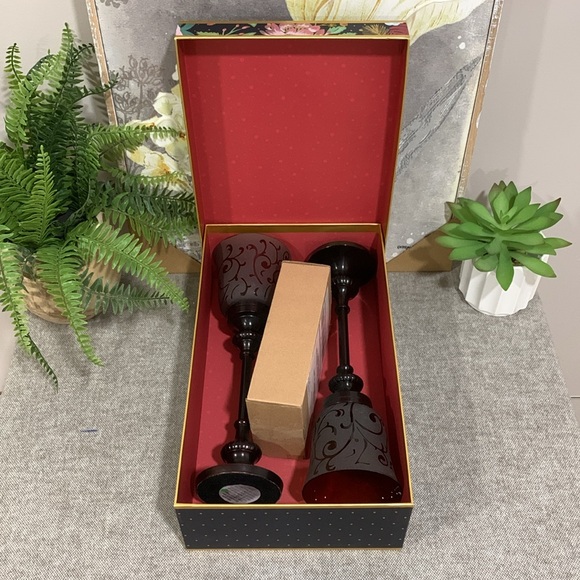 Metal Hurricane, Glass Candleholder with Candles, Set of 2 - Picture 8 of 13